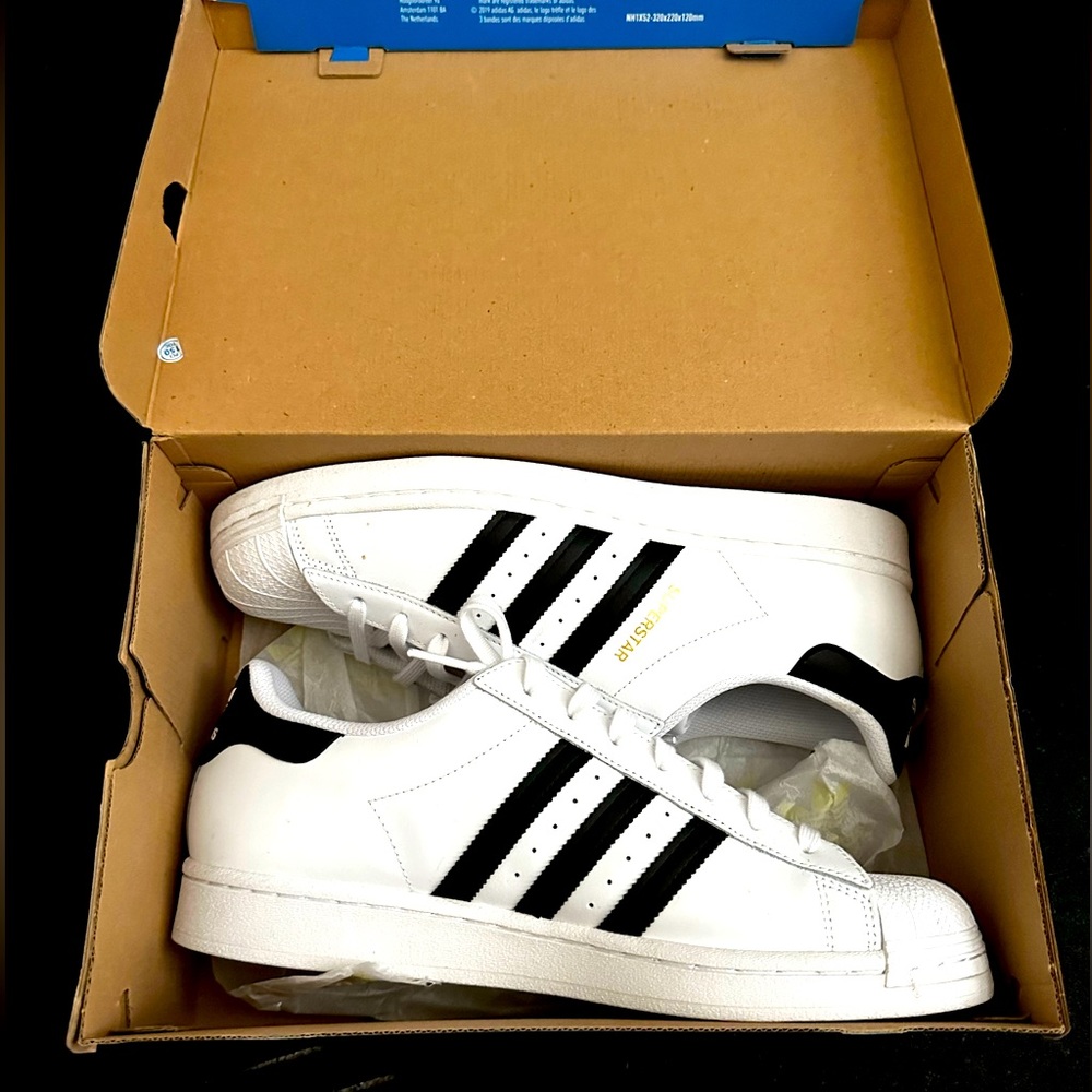 Adidas Superstar Shoes, Size 12, Cloud White / Core Black / Cloud White